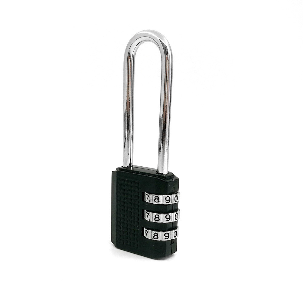 Zinc Alloy 3 Digit Combination Padlock  safety Lock  Long Shackle Square Shape Security lock