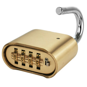 Combination Lock Heavy Duty 4 Digit  Keyless Brass Lock Bodies Outdoor Waterproof Solid Wide Body Brass Padlock