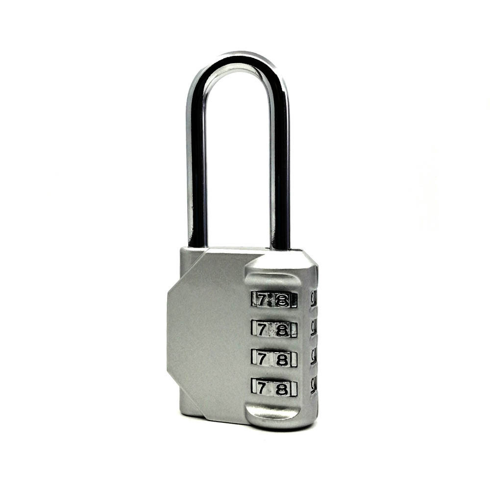 Supply Long Shackle Combination Lock 4 Digit Waterproof Padlock for School Gym Locker Sports Lock