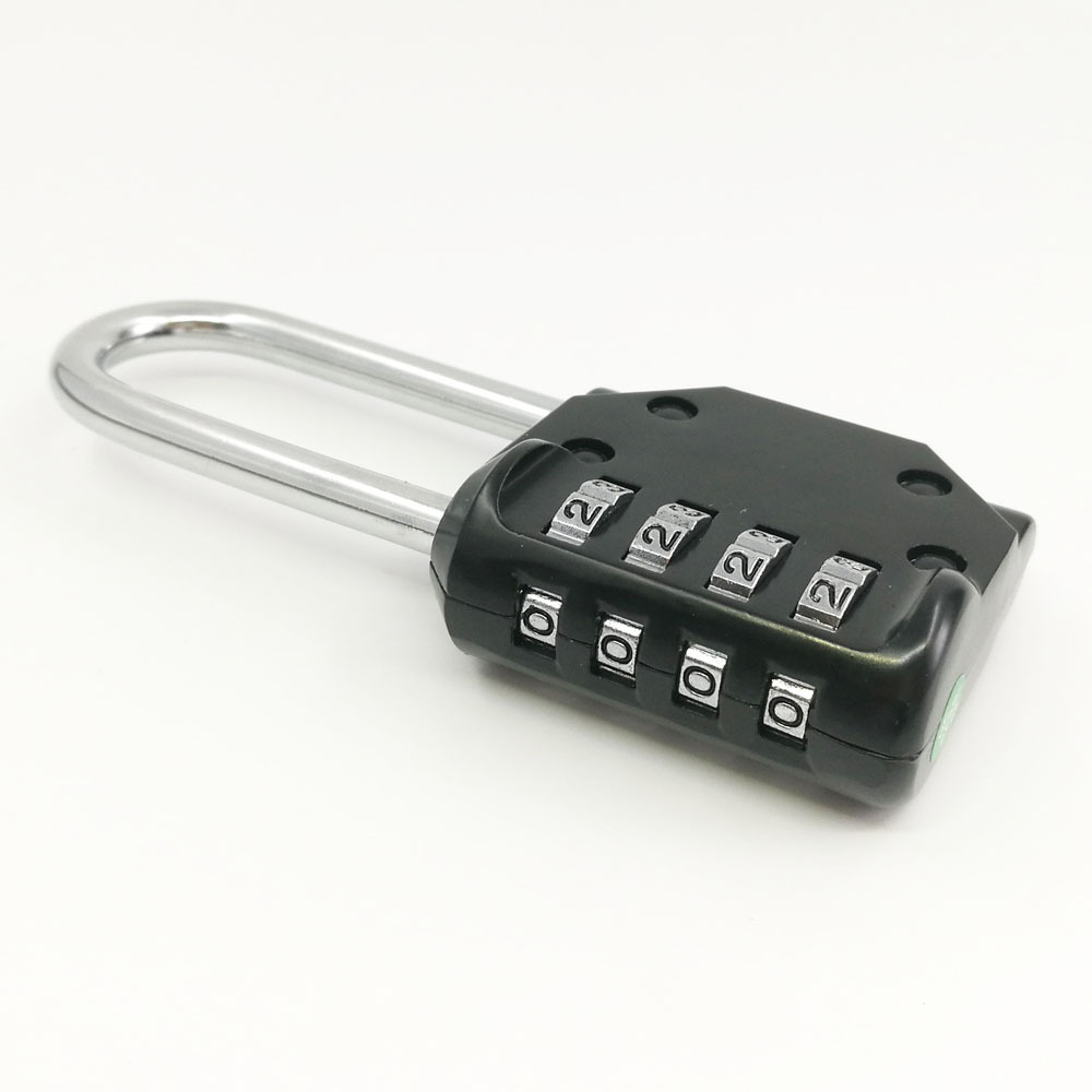 Supply Long Shackle Combination Lock 4 Digit Waterproof Padlock for School Gym Locker Sports Lock