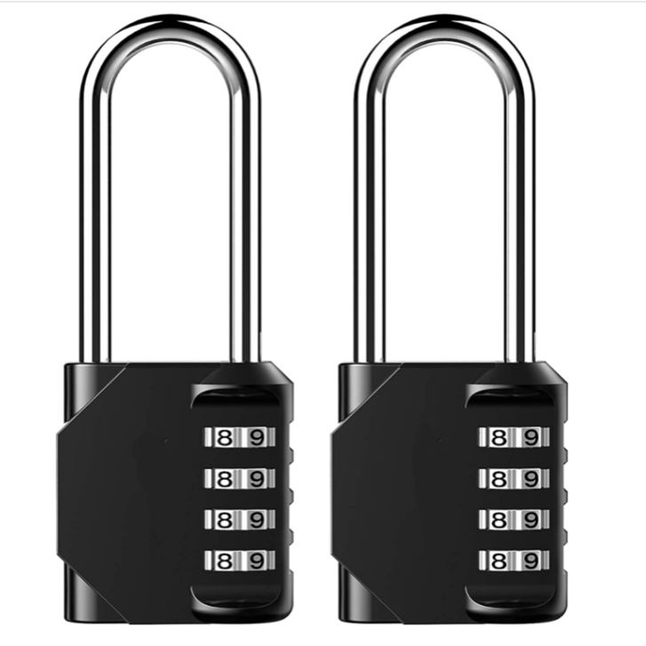 Supply Long Shackle Combination Lock 4 Digit Waterproof Padlock for School Gym Locker Sports Lock