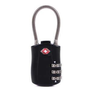 TSA Approved Cable Luggage Locks Re-settable Combination with Alloy Body 3 digit TSA locks