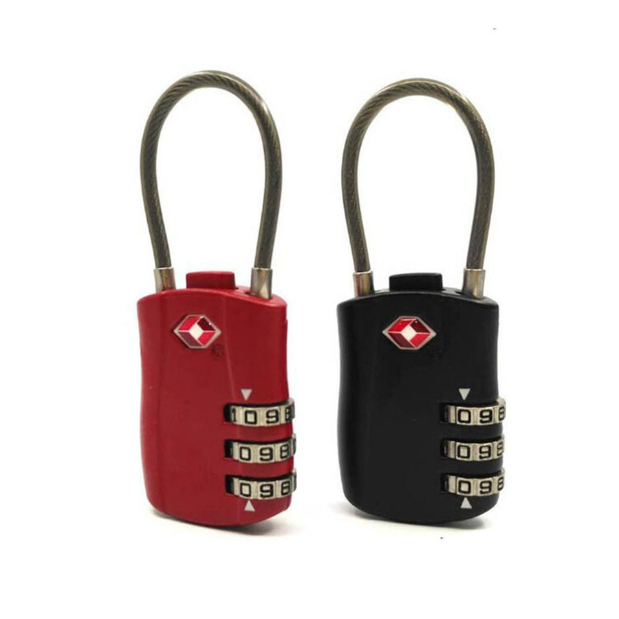 TSA Approved Cable Luggage Locks Re-settable Combination with Alloy Body 3 digit TSA locks