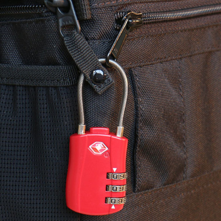 TSA Approved Cable Luggage Locks Re-settable Combination with Alloy Body 3 digit TSA locks