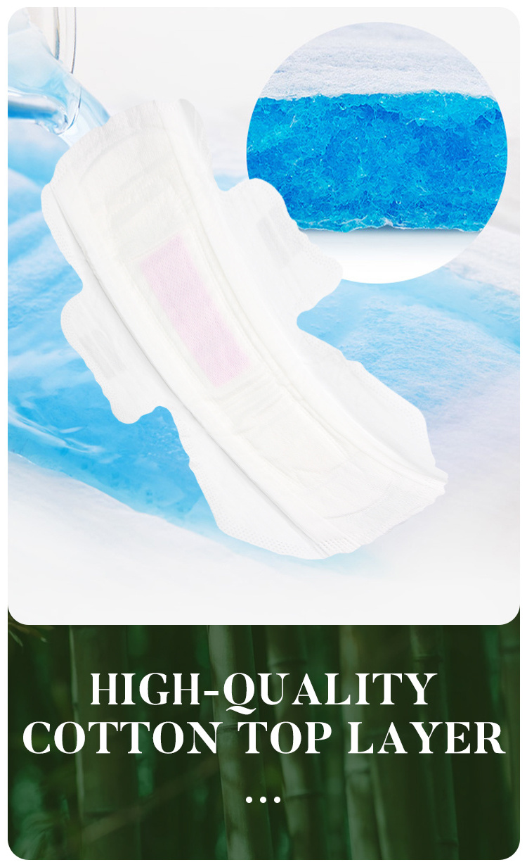 DH Wholsable Comfortable Bamboo fiber hygiene products disposable winged sanitary feminine pads