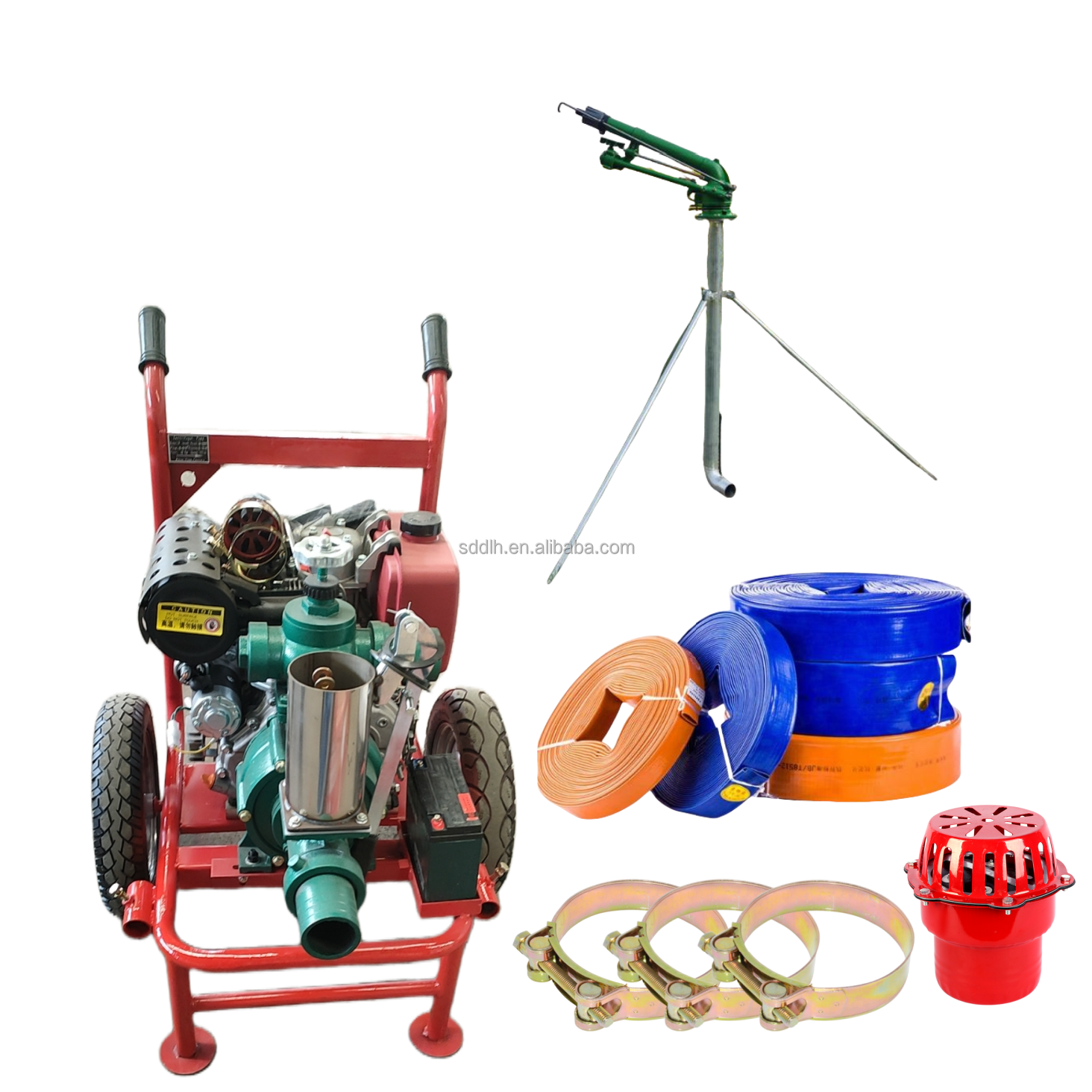 Diesel High Pressure Pump with Blisters 3 Inch Portable Sprinkler Irrigation Pump Unit