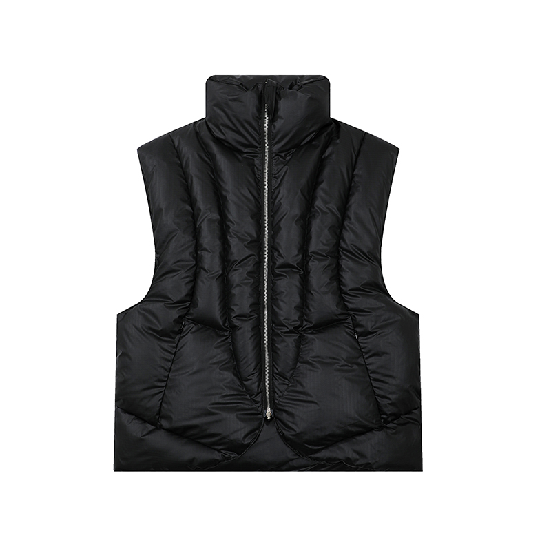 Custom Winter Men Quilted Cropped Puffer Unisex Vests Jacket Puffy Vest Down Work Weight Man Sleeveless Women with Hoodie Green