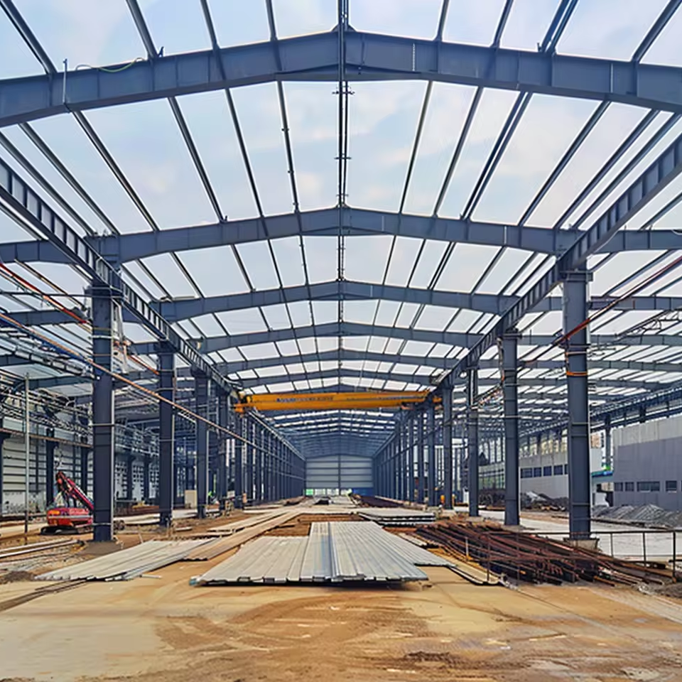 China Free Designs Fully Equipped Transportable Large Space Metal Frame Light Steel Structure Industrial Warehouse For Storage