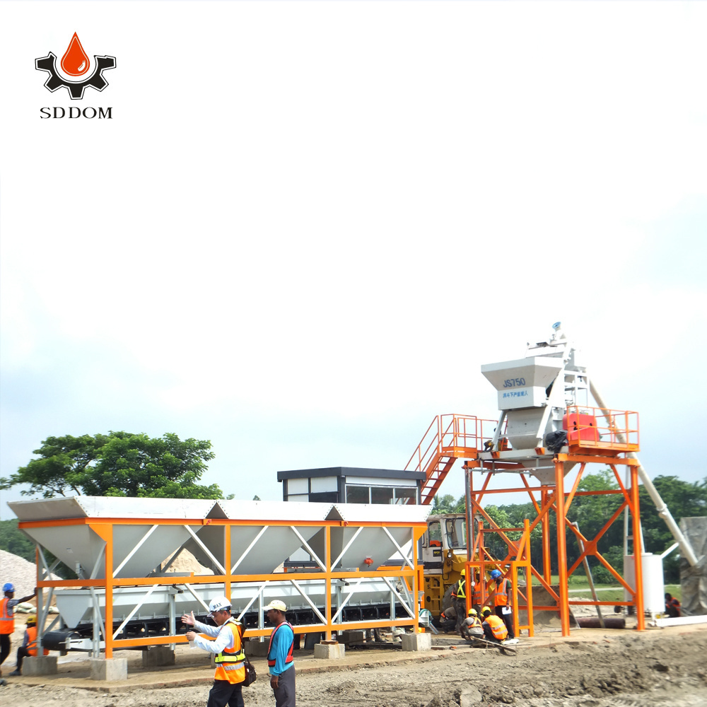 SDDOM Brand HZS50 concrete batch mixer mixing small concrete batching plant