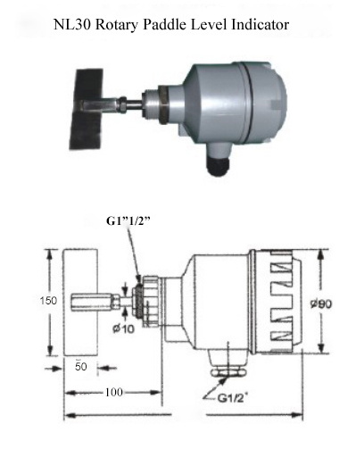 high standard nl30 level indicator cement silo grain silo level instrument anti rotary paddle level switch for sale