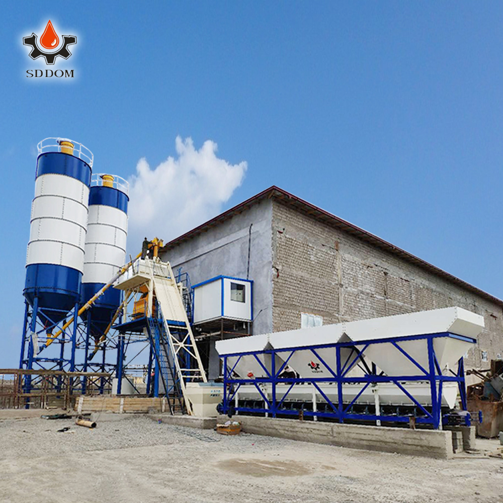 SDDOM Brand HZS50 concrete batch mixer mixing small concrete batching plant