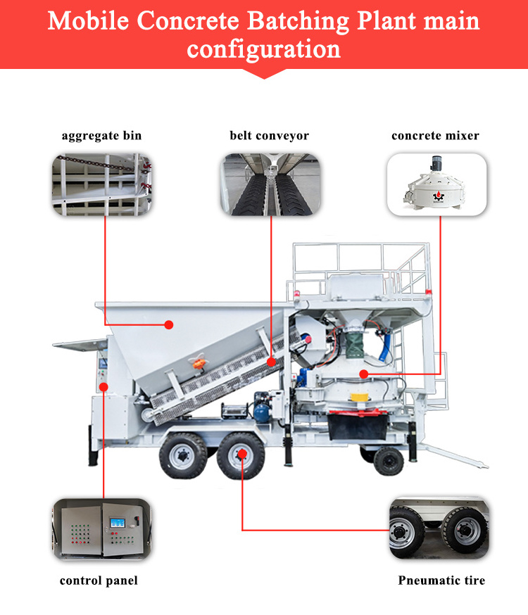 3d house printer concrete construction machinery automatic small mobile concrete batching plant for sale