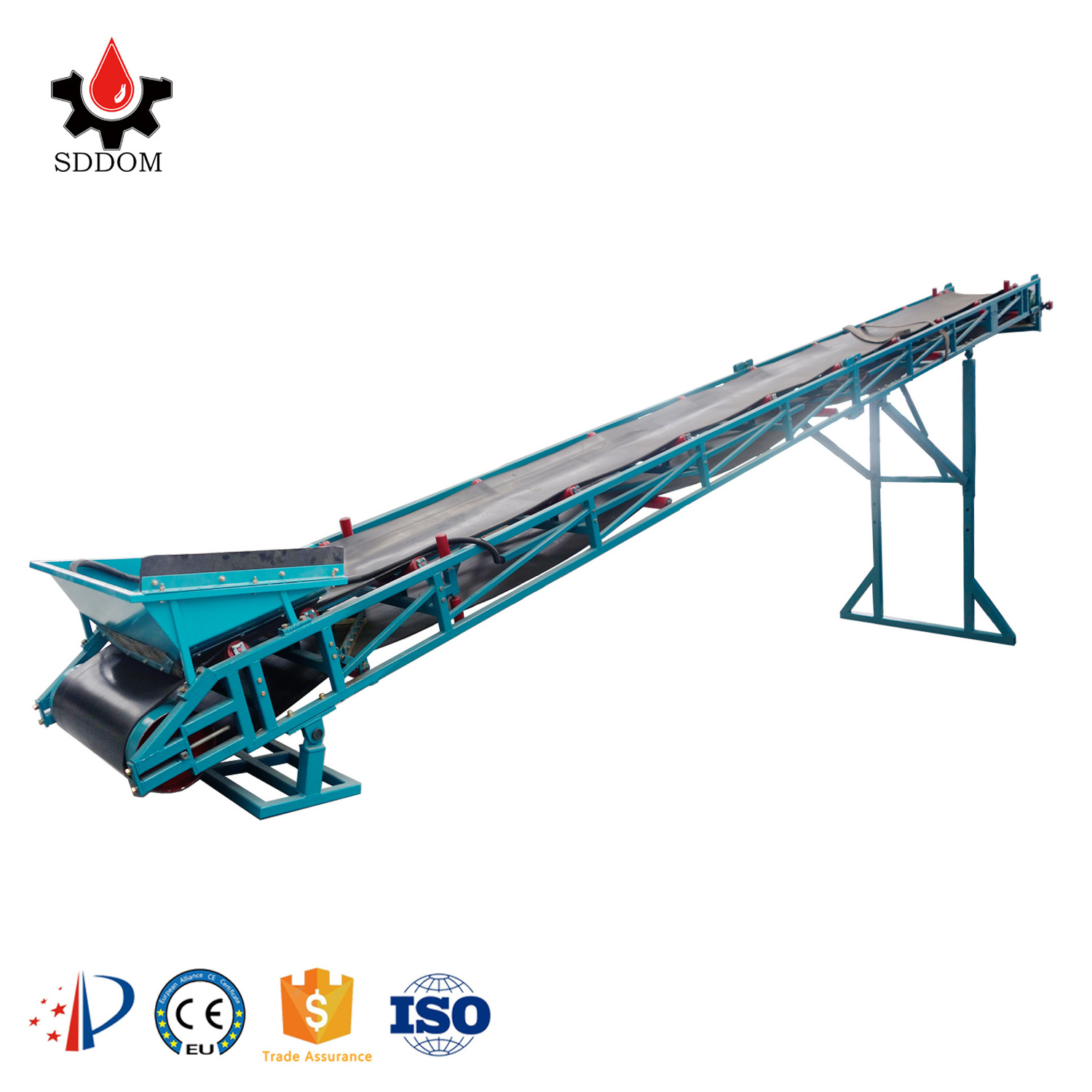 stainless steel and carbon steel 1.25m/s and  1.6m/S high end belt conveyor for salt