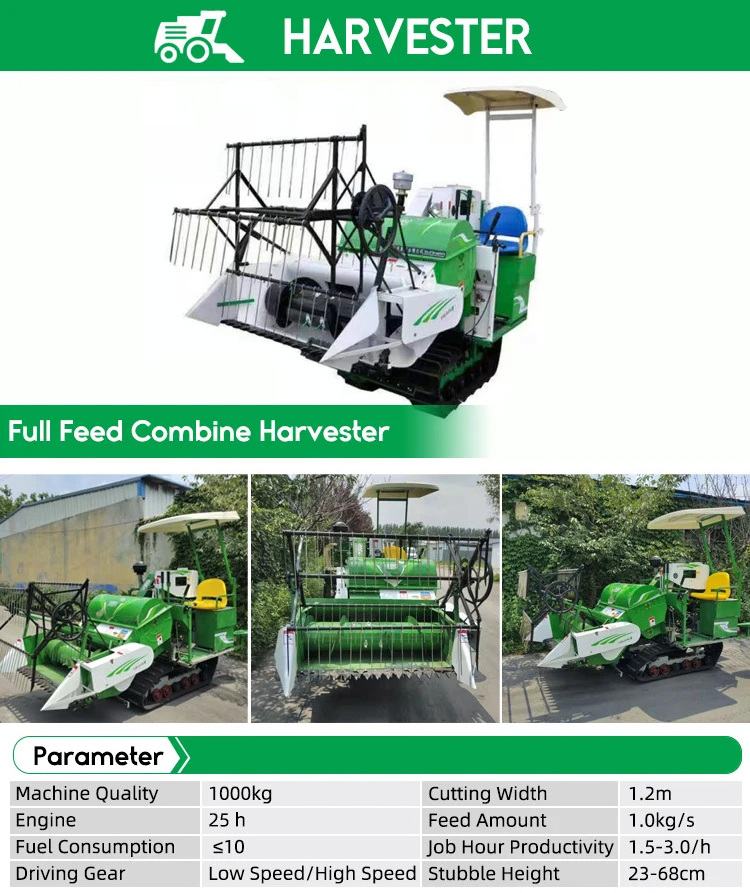 Long life new small mini rice wheat combine harvester with low price