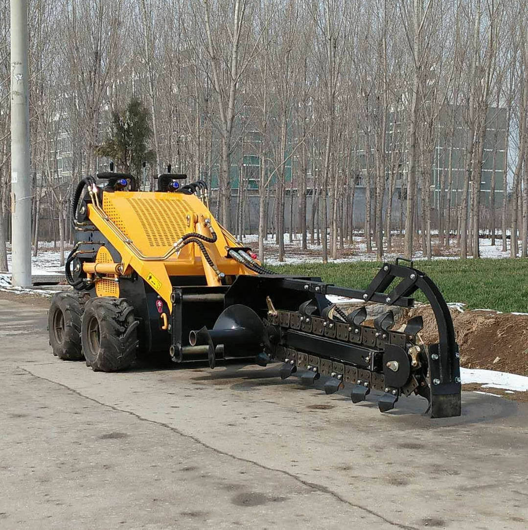 skid steer loader mini skid steer collocate buckets Bulldozers Filler Rippers Forks Snow blower Agitator Trailer Hammer