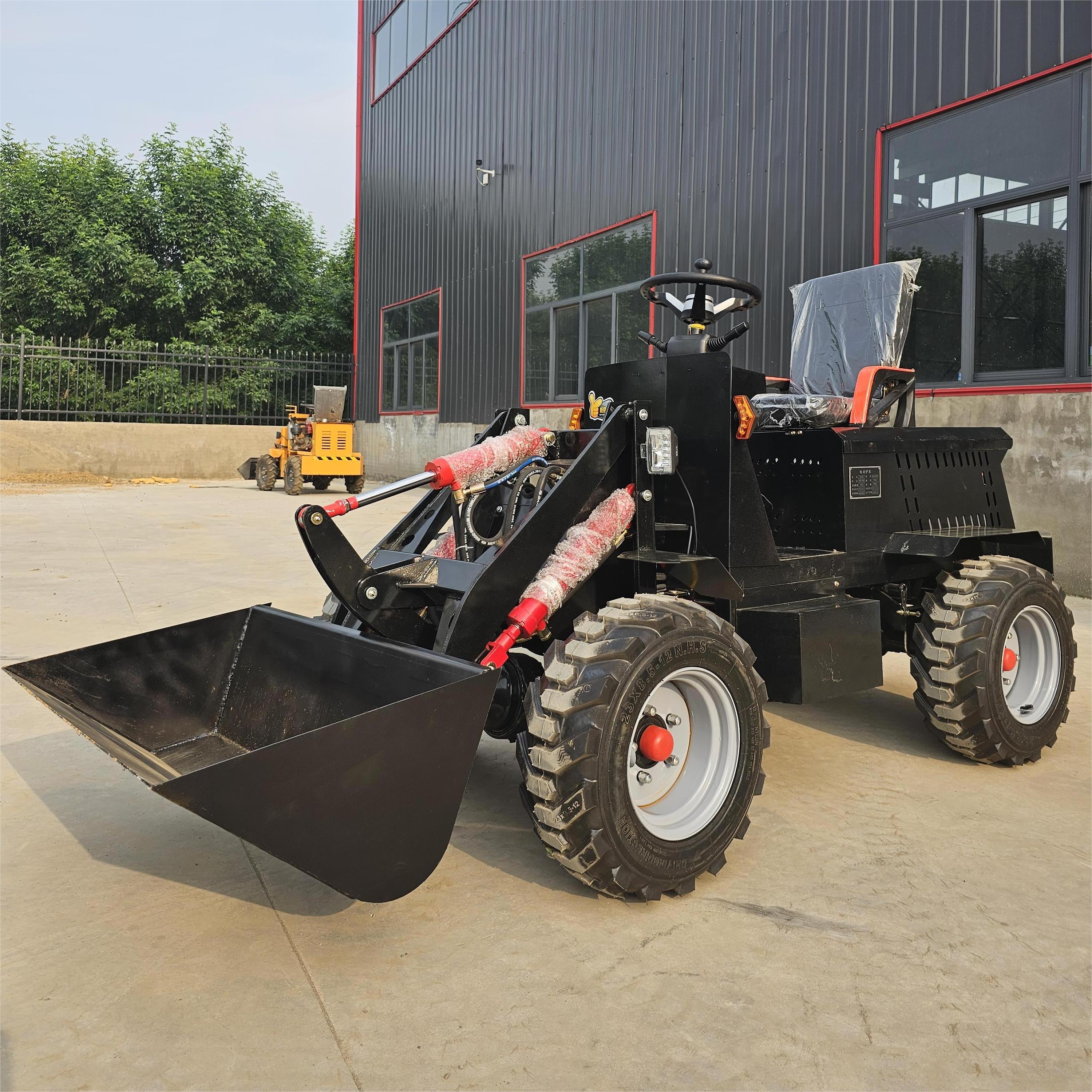 Multifunctional mini electric loader wheel loader with hydraulic lift rod front shovel loader for sale