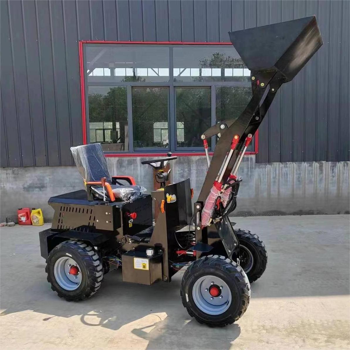 Multifunctional mini electric loader wheel loader with hydraulic lift rod front shovel loader for sale