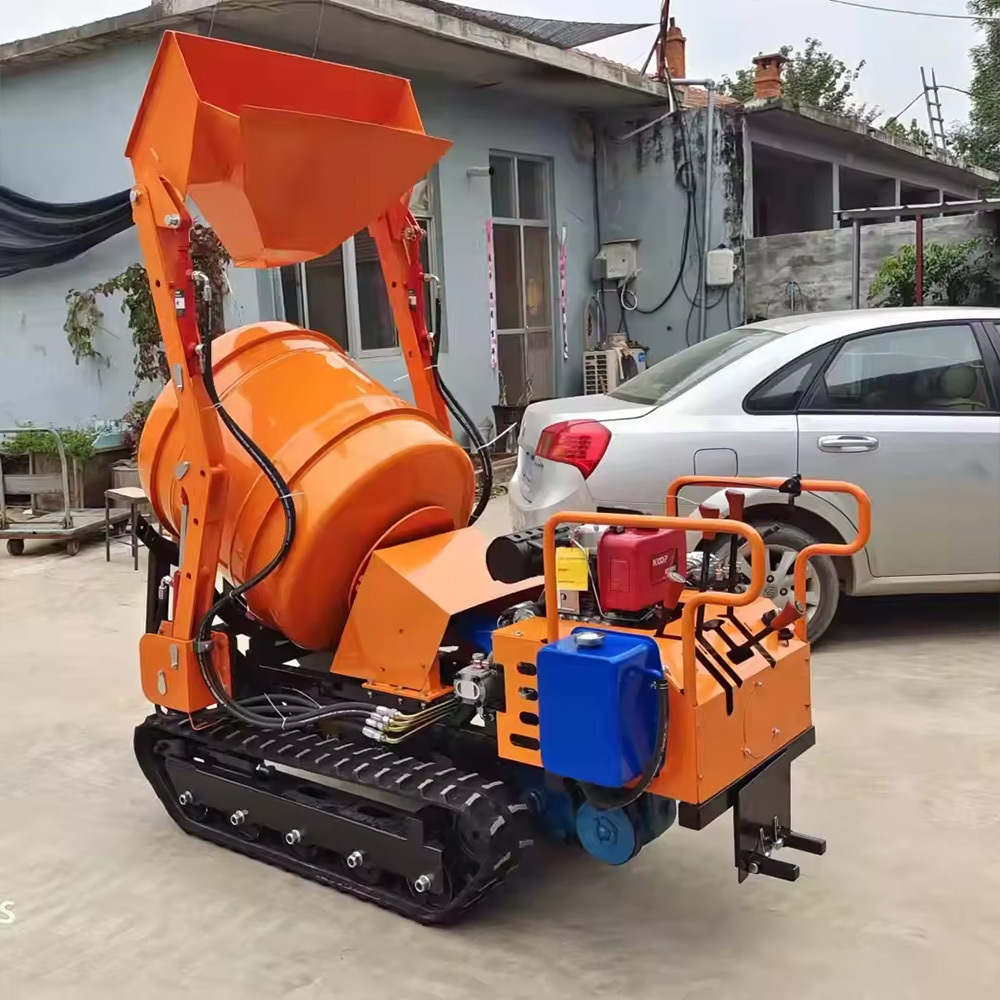 Multifunct Cheap price mini dump truck concrete mixer machine crawler self loading 0.8ton concrete mixer truck for sale