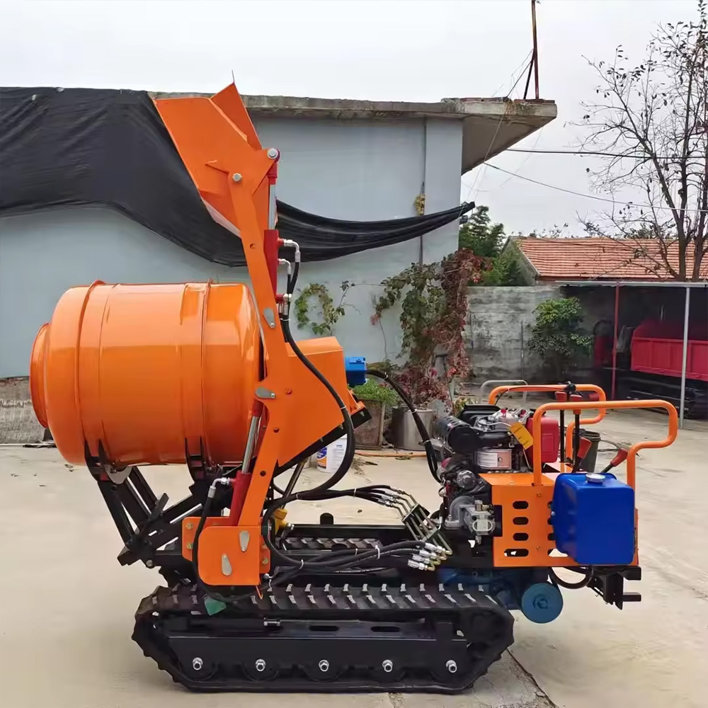 Multifunct Cheap price mini dump truck concrete mixer machine crawler self loading 0.8ton concrete mixer truck for sale