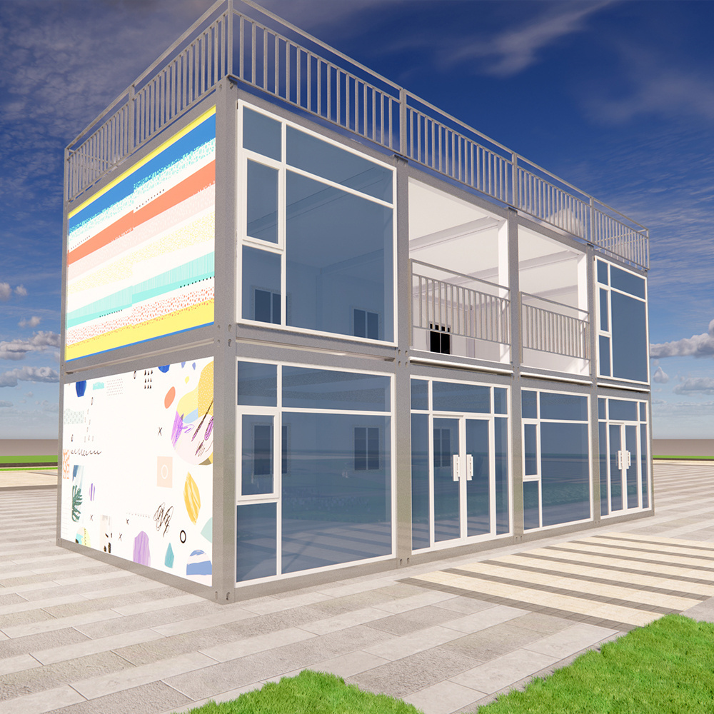 2023 ready made prefab projects container coffee shop store 40ft prefabricated house building design pending design for shop