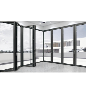 Bifold Doors Aluminium Folding Patio Outdoor Sliding Folding Door Aluminum Vertical Bi Folding Doors