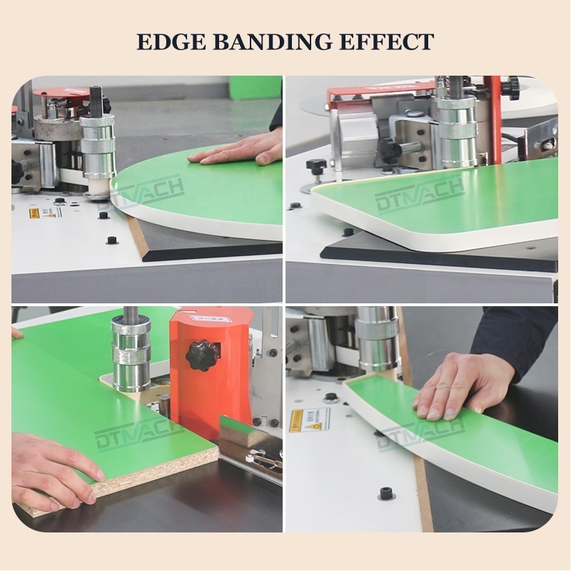 DTMACH F10 curve edge banding machine 4 auxiliary bonding rollers high speed multifunctional manual edge banding machine