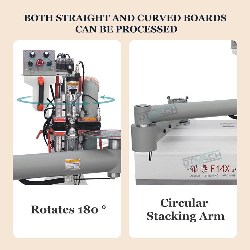 DTMACH F14X edge banding machine with edge trimmer curve edgebander automatic pvc mdf edge banding machine