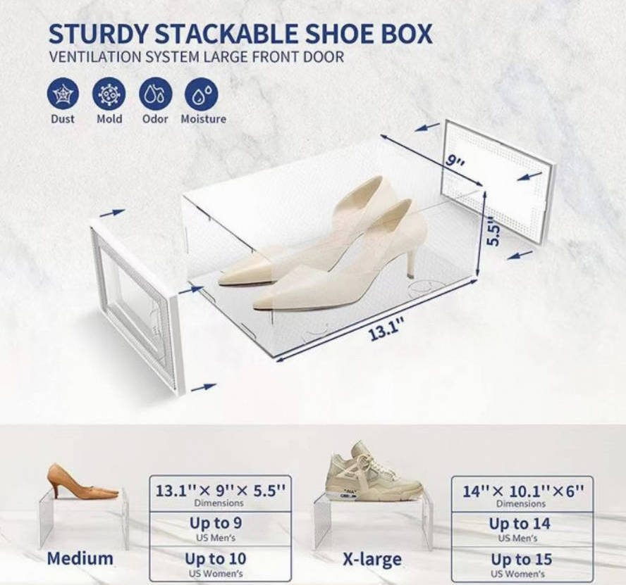 Transparent Plastic  Rack Foldable  Rack Plastic   for School  clear shoe box custom shoes Shoe Box Rack