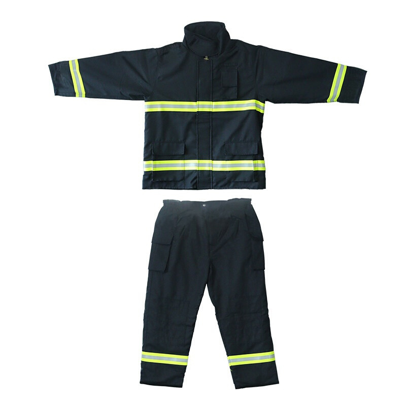 Time-limited discount 4 Layers Aramid black fire fighter suit fireman protective uniform for sale