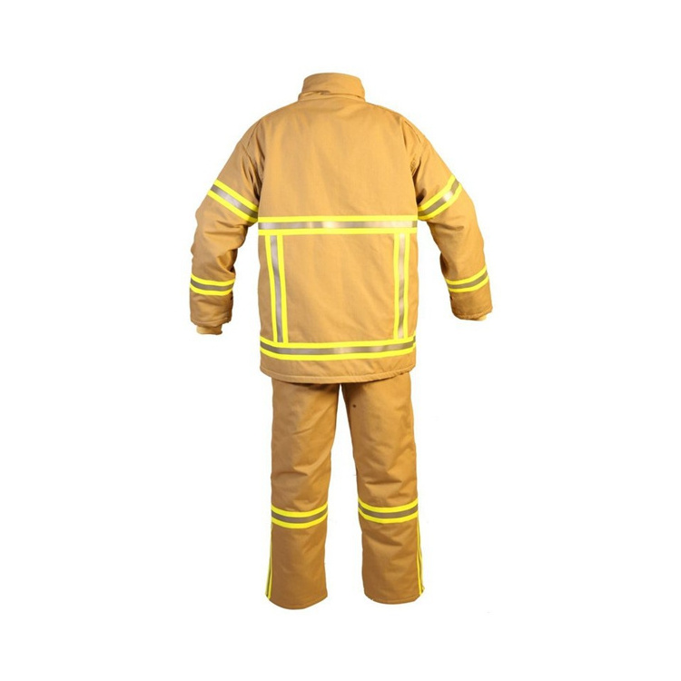 European Standard CE EN469 Fireman Jacket 4 Layers Aramid Navy Blue Yellow firefighting uniforms for sale