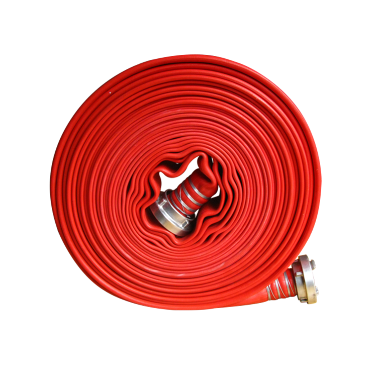 Chinese Supplier Rubber Covered Hose 12 Inch Red Fire Hoses PVC Lining Collapsible Water Layflat Fire Hose