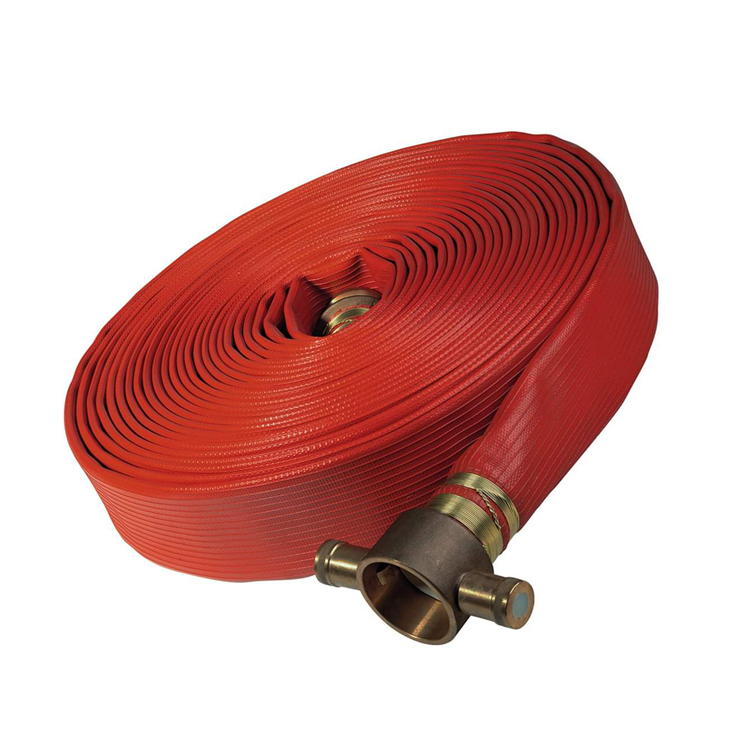 Chinese Supplier Rubber Covered Hose 12 Inch Red Fire Hoses PVC Lining Collapsible Water Layflat Fire Hose