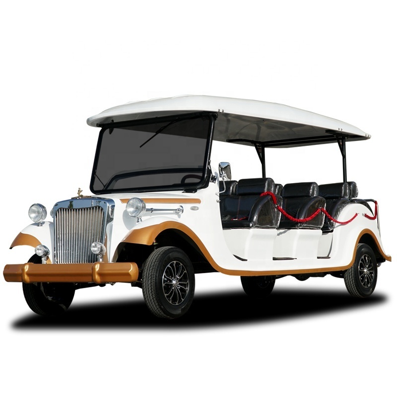 Solar retro electric four-wheel classic car 4-11 seat antique car scenic tour car classic bus CE manufacturers