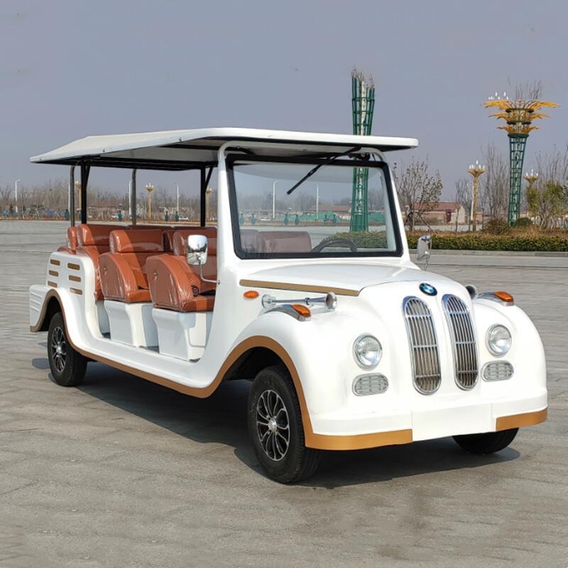 Solar retro electric four-wheel classic car 4-11 seat antique car scenic tour car classic bus CE manufacturers