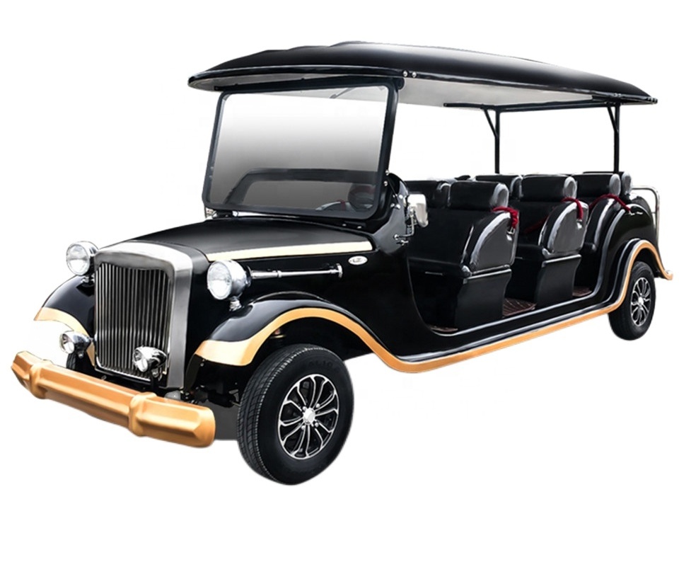 Solar retro electric four-wheel classic car 4-11 seat antique car scenic tour car classic bus CE manufacturers