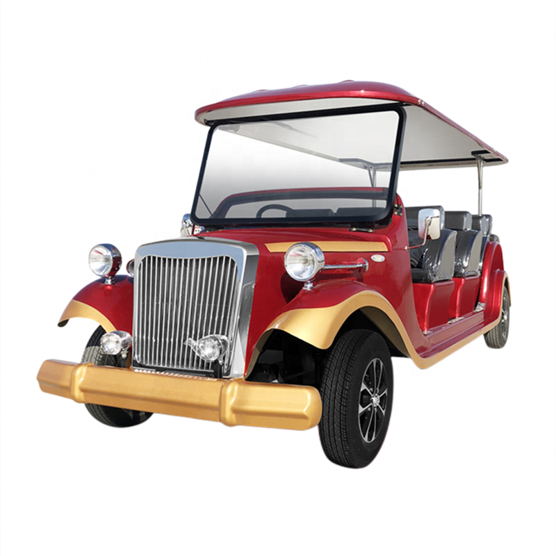 Solar retro electric four-wheel classic car 4-11 seat antique car scenic tour car classic bus CE manufacturers