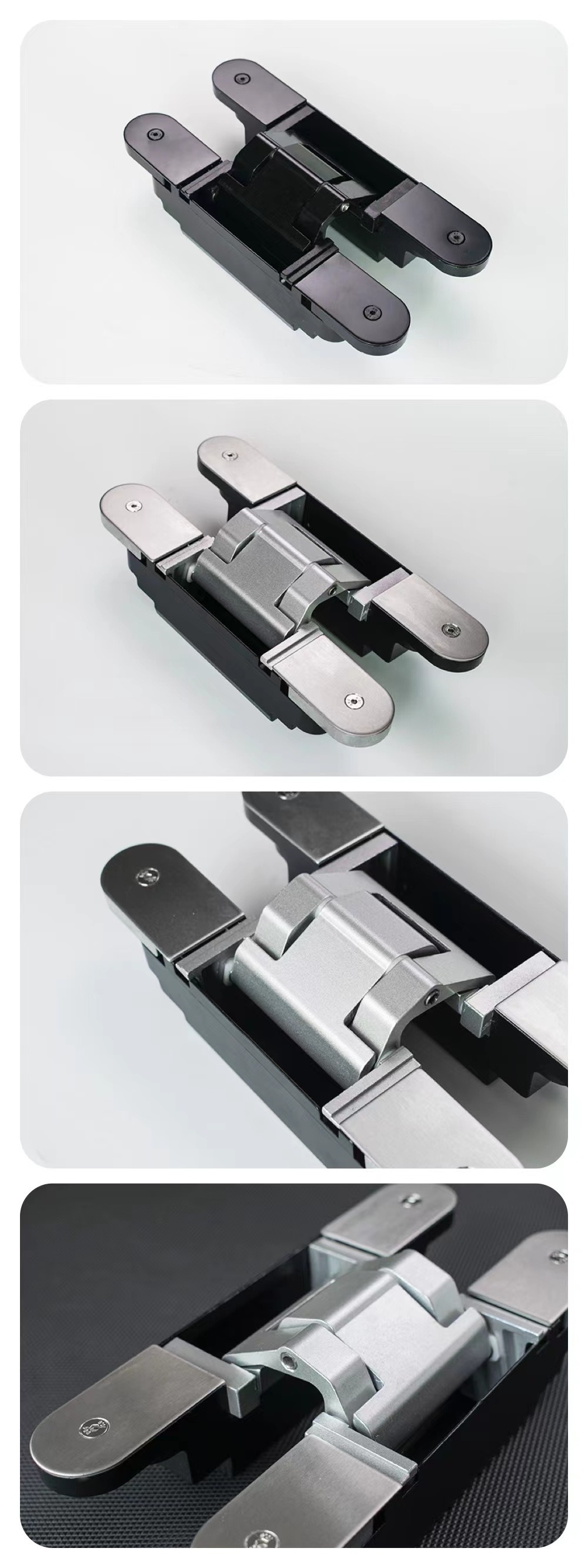 Hidden 180 degree swing hinge 3-way adjustable docking hinge load bearing 40kg suitable for cabinets, cabinets, and wooden boxes