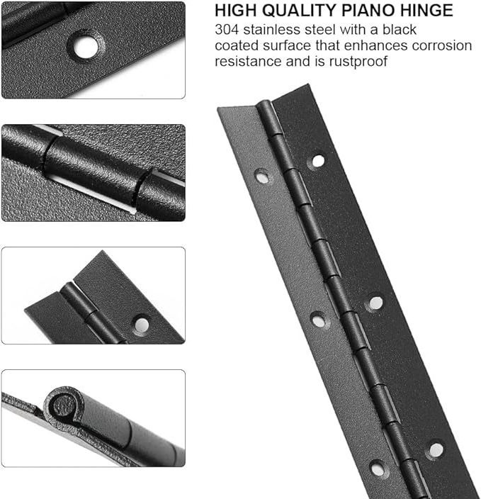 Heavy-duty door hinge with holes, stainless steel continuous and piano hinge, for furniture/piano