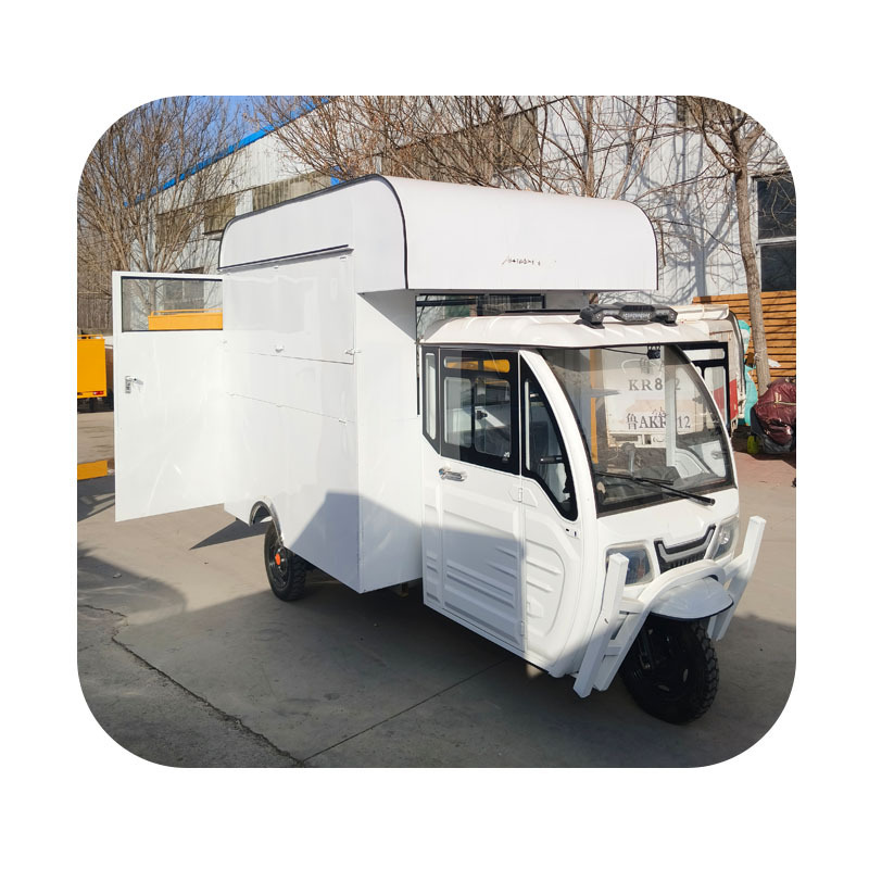 Customized multi-functional electric mobile three-wheeled station people dining car night market snack car