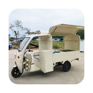 Hot selling multi-functional electric tricycles food truck Coffee milk tea drink truck