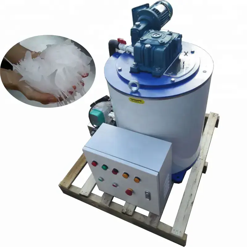 Industrial freshwater flake dry ice slicing machine sea salt water 3 tons flake ice chip slicer maker machine for fish