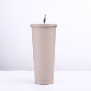 25oz 750ml stainless steel coffee cup double walled vacuum insulated travel mug with straw