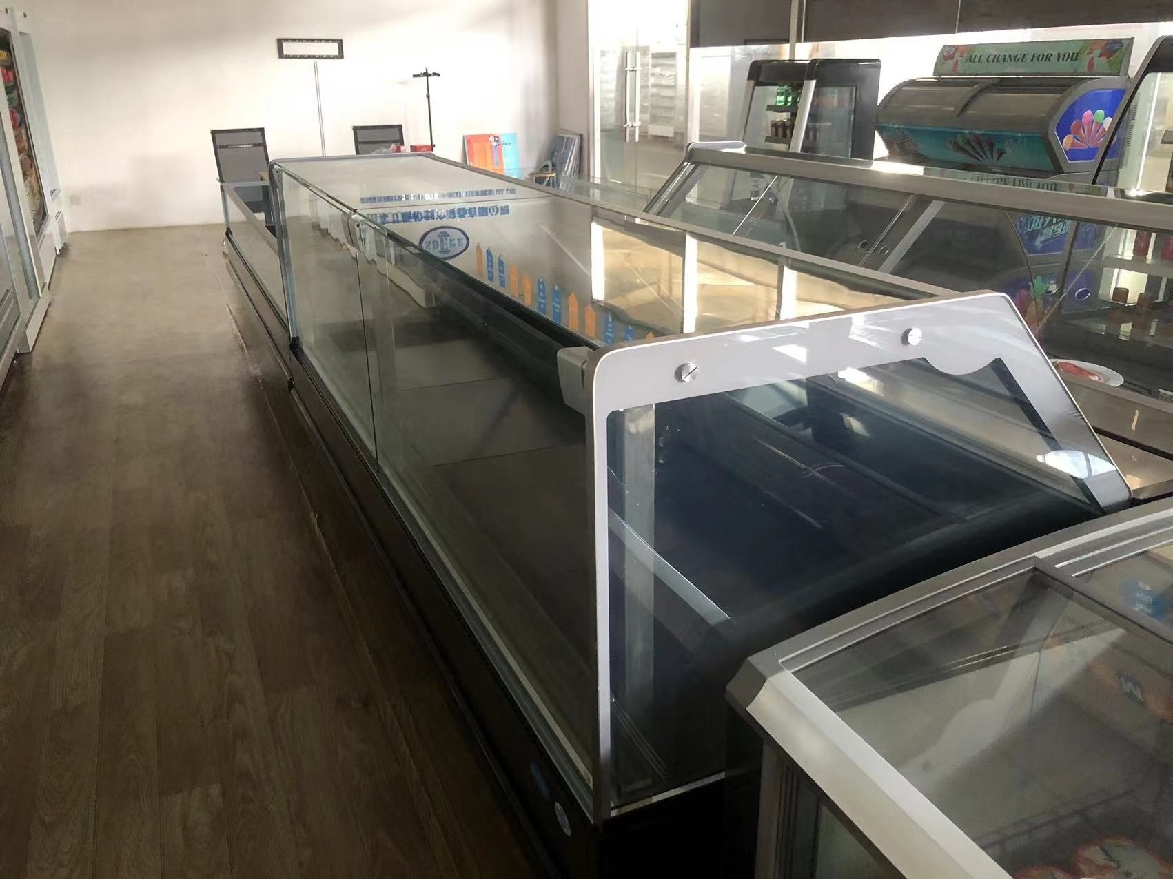 Commercial Butchery Supermarket Fridge Equipment Showcase Fresh Meat Cooked Food Display Counter