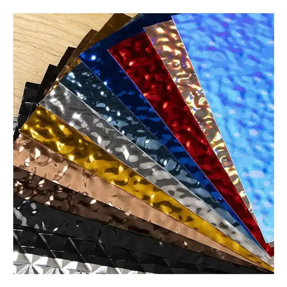 Luxury Laminated Sheet Carbon Crystal Plate Wood Veneer Pvc Marble Wall Panel For Interior Laser Color Water Ripple