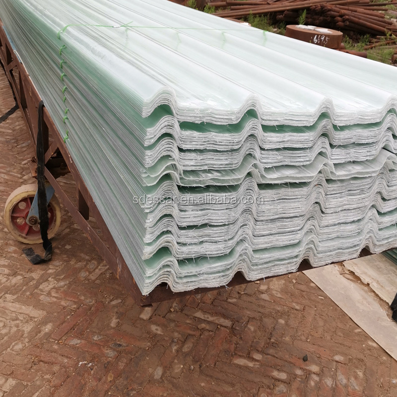 DIY fiberglass clear Roof Covering Corrugated FRP Sheet