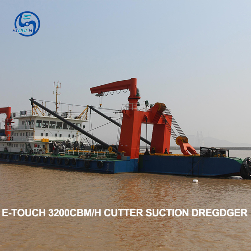 Large size34 inch 3500cbm/h  sand cutter suction dredger floating crane barge for sale