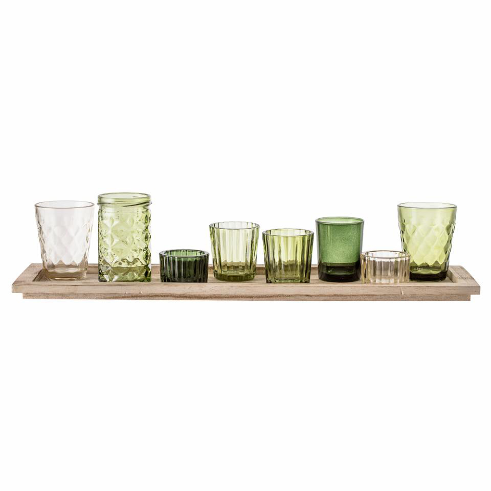 Wooden Tray Modern Glass Candle Vessels Luxury Glass Candle Holders Lanterns And Candle Jars Set