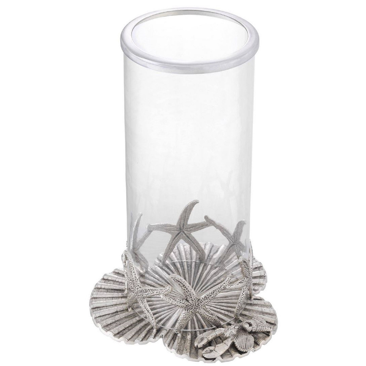 Candle Stand Glass With Round Shape Sea Star Design Glass candle holder For Home Decoration