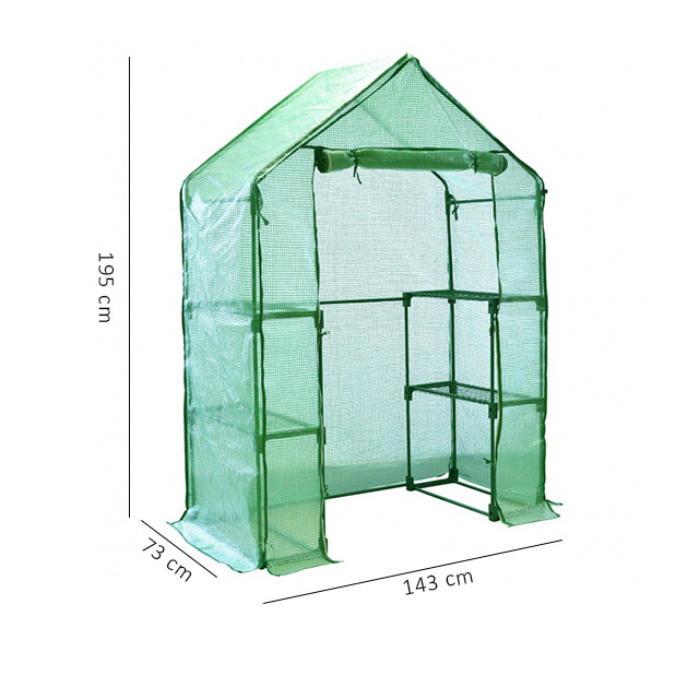 Hot Sale Household Mini 4 TIER Portable Greenhouse Garden Yard Plastic PE Cover galvanized tube In Greenhouses For Garden