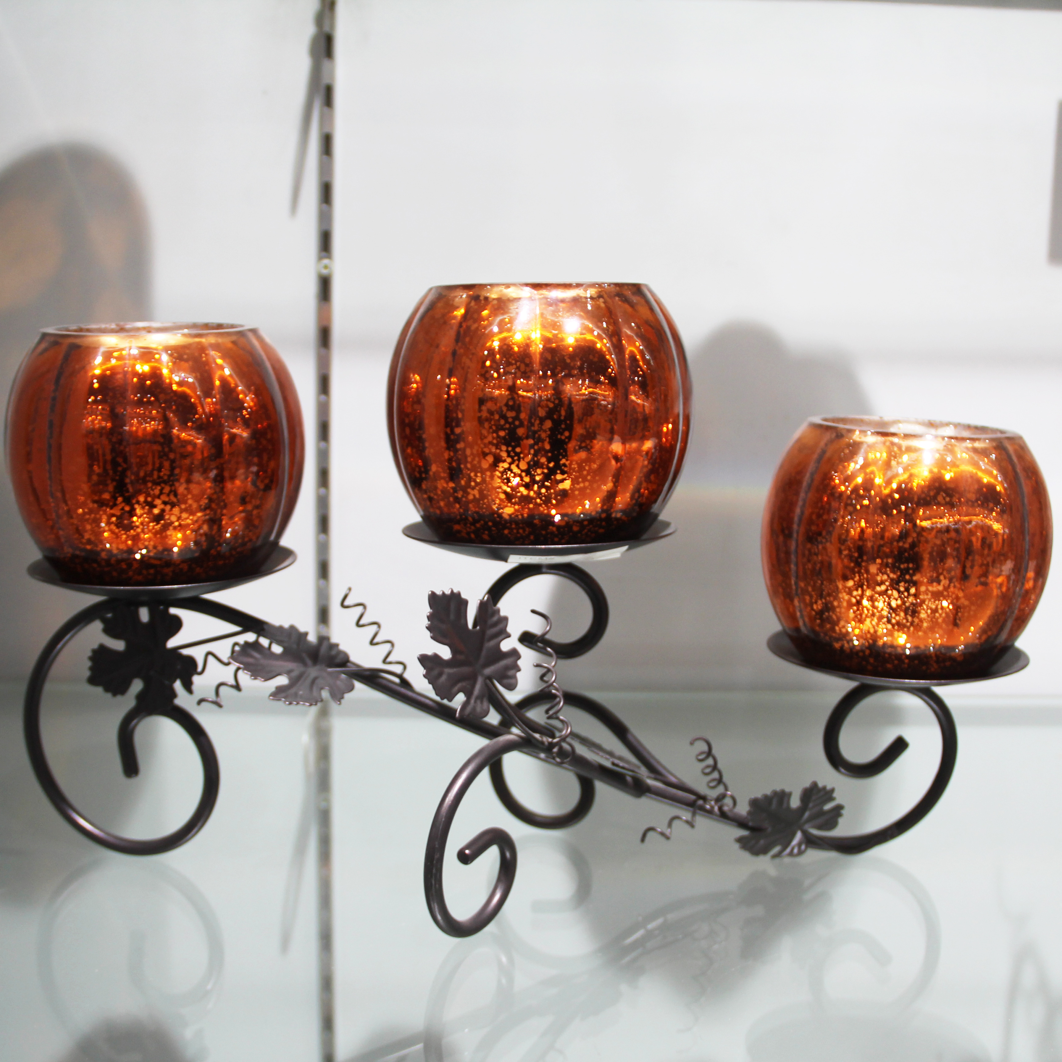 Pumpkin Candlestick metal tealight candle holder Candle Cup for home table decoration